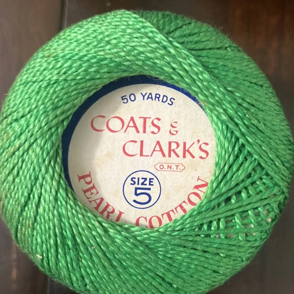 Lot of 5 Vintage Coats & Clark's size 5 Pearl Cotton Thread Balls Crochet Knit